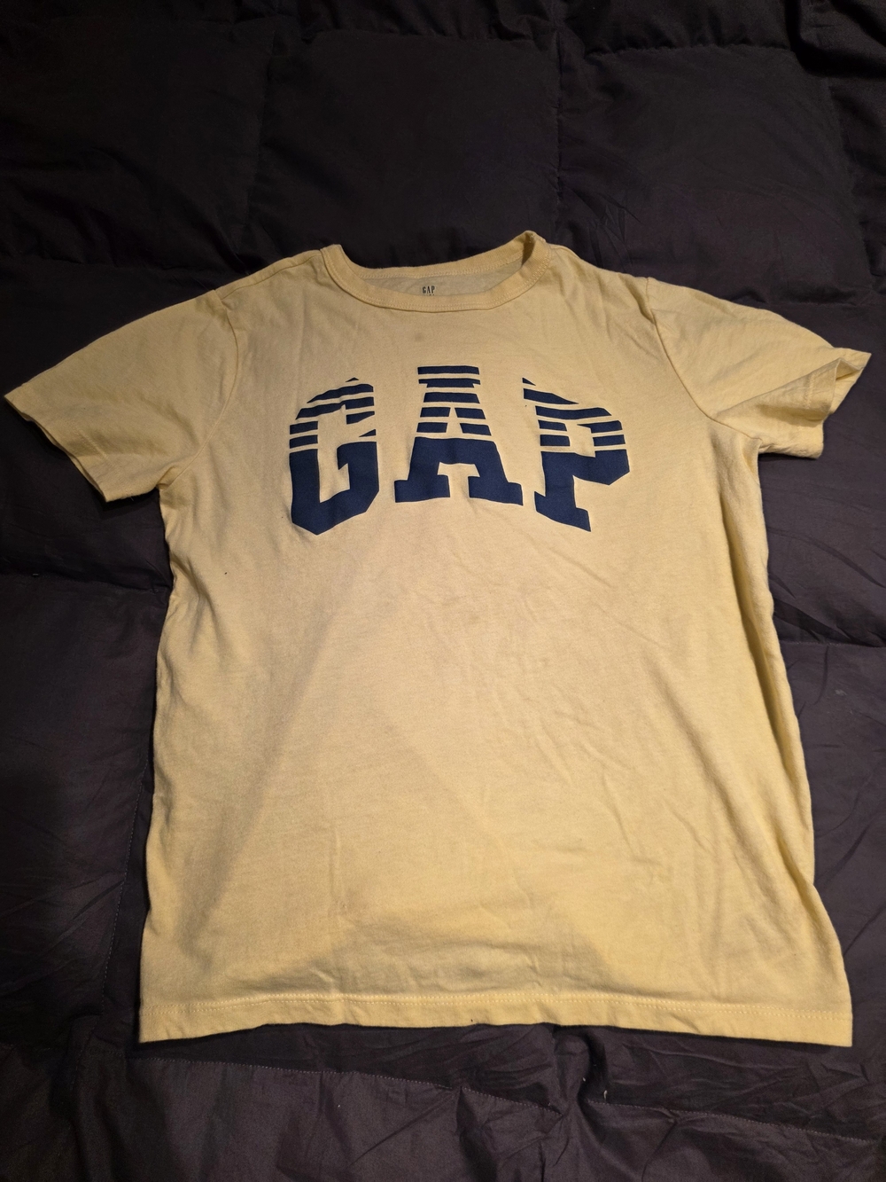 GAP Boys Pale Yellow Tee with Navy Logo